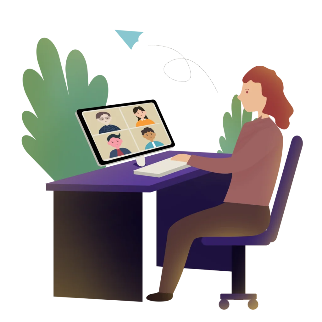 Clip art of working in a office
